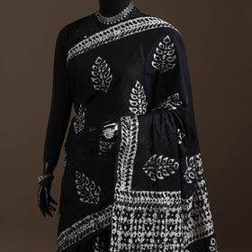 Mul cotton hand batik saree 01 - handcrafted