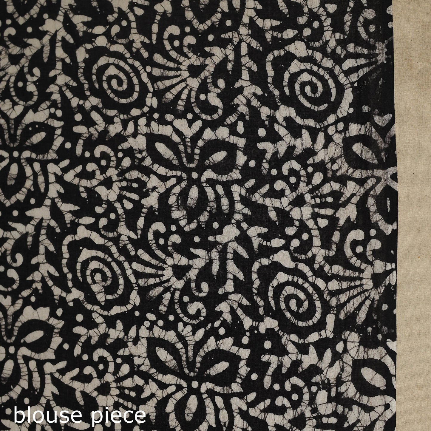 Black - mul cotton hand batik saree 14 - handcrafted