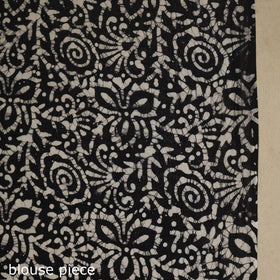 Black - mul cotton hand batik saree 14 - handcrafted