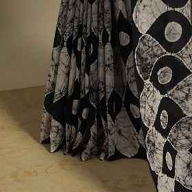 Black - mul cotton hand batik saree 14 - handcrafted