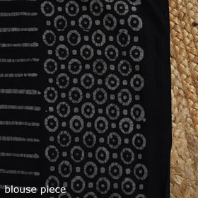 Black - mul cotton hand batik saree 15 - handcrafted