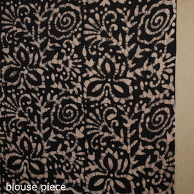 Black - mul cotton hand batik saree 19 - handcrafted