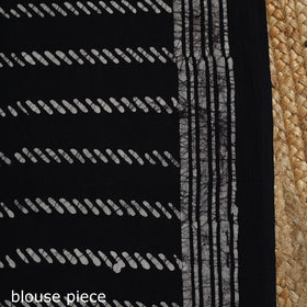 Black - mul cotton hand batik saree 23 - handcrafted