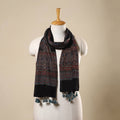 Multicolor Block Print Mul Cotton Ajrakh Stole With Tassels