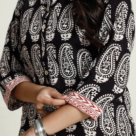 Buy Block Print Mul Cotton Straight Bagh Kurta For Women