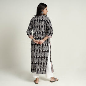 Buy Block Print Mul Cotton Straight Bagh Kurta For Women
