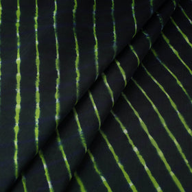 Black  Leheriya Tie-Dye Chanderi Silk Fabric