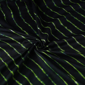 Black  Leheriya Tie-Dye Chanderi Silk Fabric
