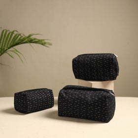  Black Multipurpose Handmade Toiletry Bags (Set of 3) 