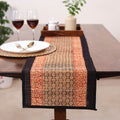 Black Natural Bamboo Bagh Block Printed Dining Table Runner