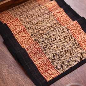 Black Natural Bamboo Bagh Block Printed Dining Table Runner