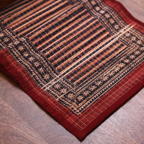 Black Natural Bamboo Bagh Block Printed Dining Table Runner