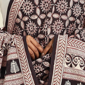  Black Natural Dye Mul Cotton Bagh Print Dupatta