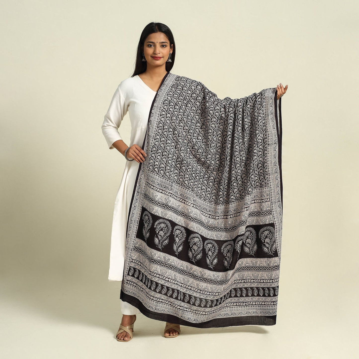 Buy Natural Dye Mul Cotton Bagh Print Dupatta
