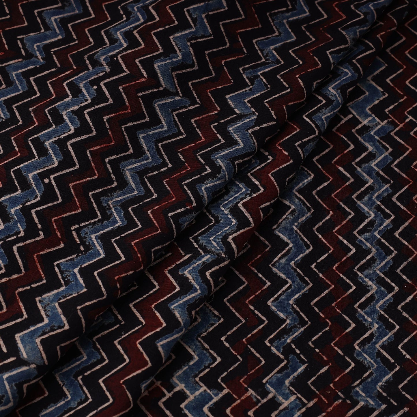 Black - natural dyed 3 kaam cotton fabric 14 - handcrafted