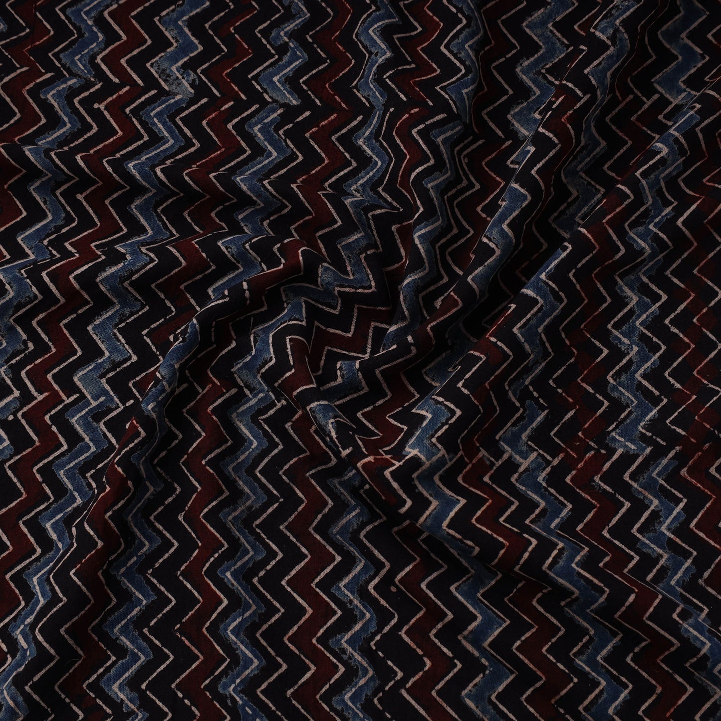 Black - natural dyed 3 kaam cotton fabric 14 - handcrafted