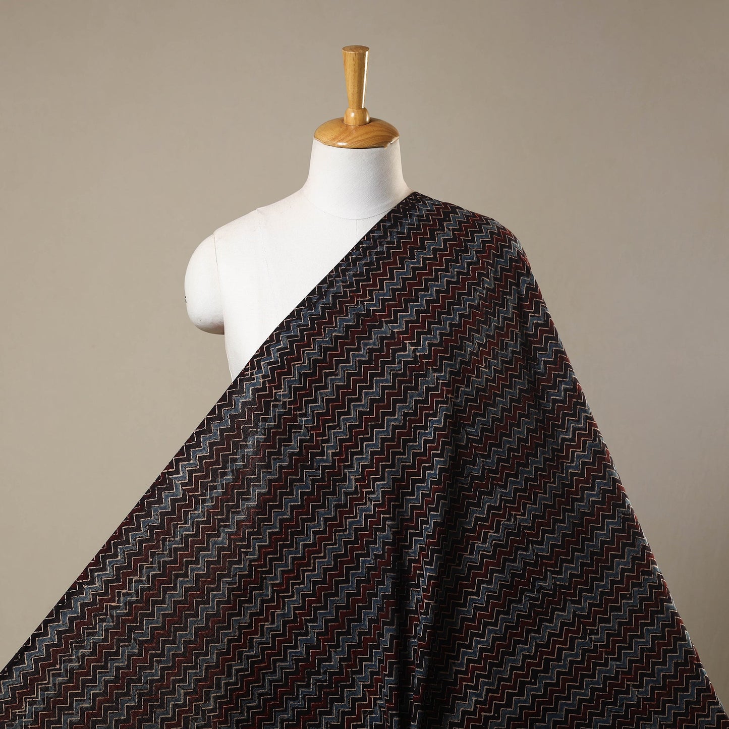 Black - natural dyed 3 kaam cotton fabric 14 - handcrafted