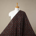 Black Natural Dyed 3 Kaam Block Print Cotton Ajrakh Fabric