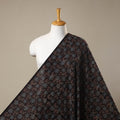 Black Natural Dyed 3 Kaam Block Print Cotton Ajrakh Fabric
