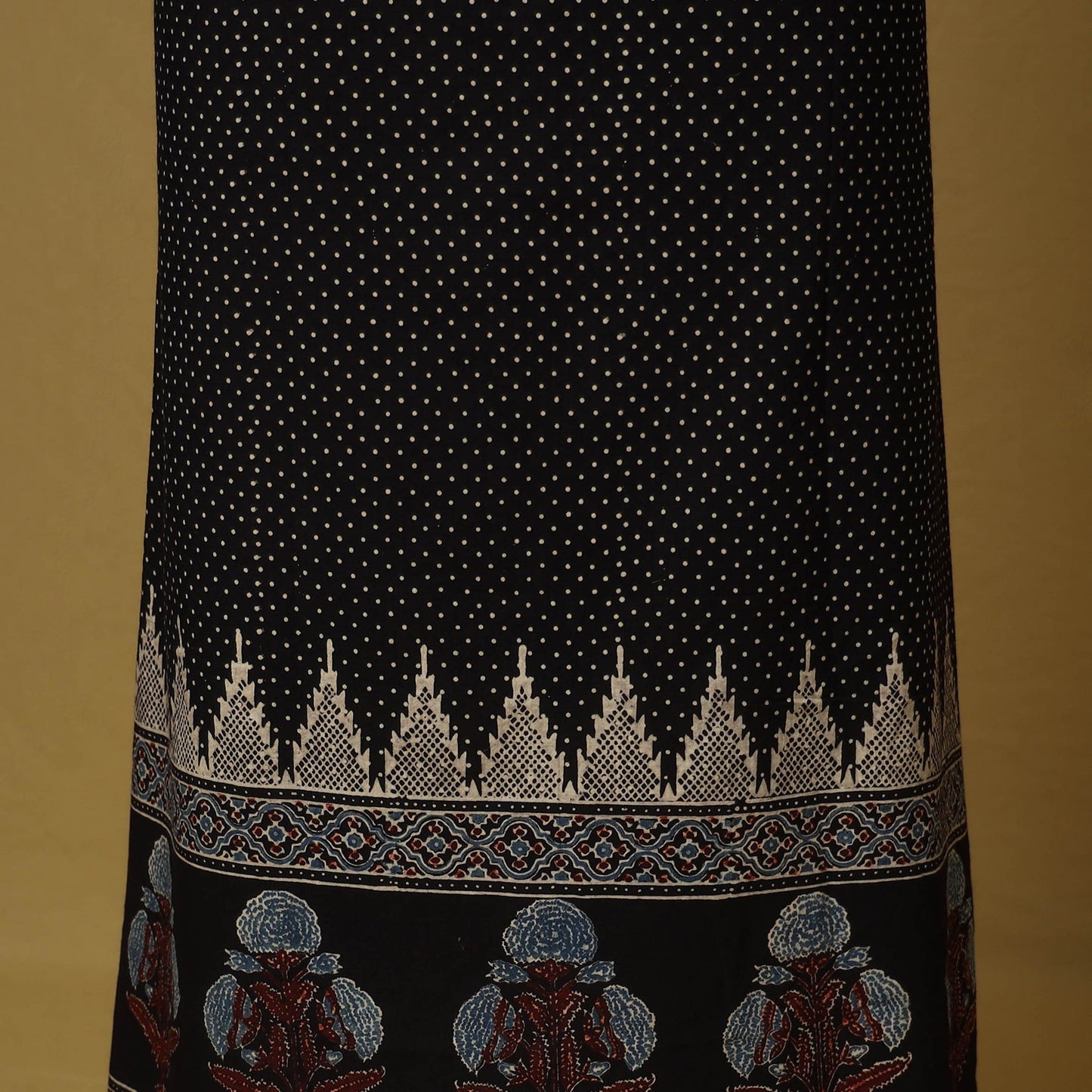 Black - natural dyed 3pc unstitched dress material 04