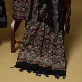 Black - natural dyed 3pc unstitched dress material 04