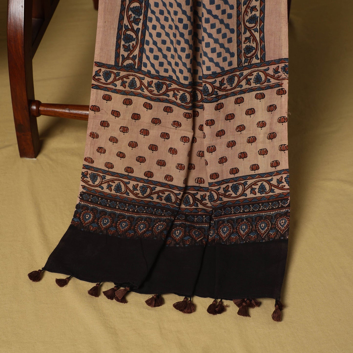 Black - natural dyed 3pc unstitched dress material 09