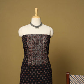 Black - natural dyed 3pc unstitched dress material 09