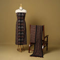 Black - natural dyed 3pc unstitched dress material 10