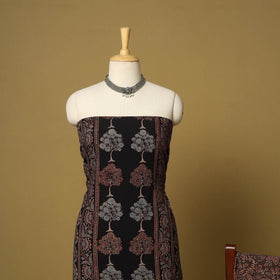 Black - natural dyed 3pc unstitched dress material 10