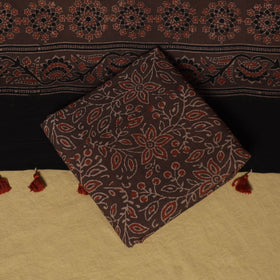 Black - natural dyed 3pc unstitched dress material 10