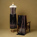 Black - natural dyed 3pc unstitched dress material 12