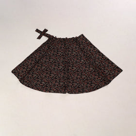 Black - cotton wrap around skirt 40 - handcrafted