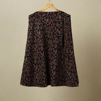 Black - cotton wrap around skirt 40 - handcrafted