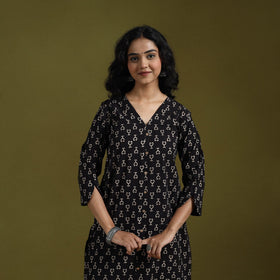 Natural dyed ajrakh hand block print cotton suit set