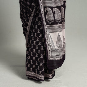 Black Bagh Print Cotton Saree Online from Madhya Pradesh
