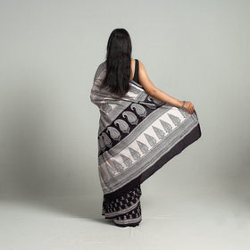 Black Bagh Print Cotton Saree Online from Madhya Pradesh