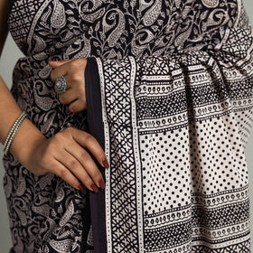 Black Bagh Print Cotton Saree Online from Madhya Pradesh