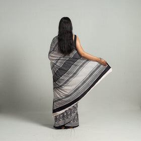 Black Bagh Print Cotton Saree Online from Madhya Pradesh