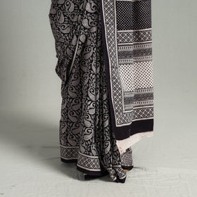 Black Bagh Print Cotton Saree Online from Madhya Pradesh