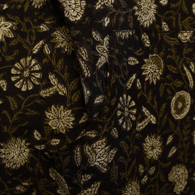  Black Bagru Block Print Cotton Apron with Pocket