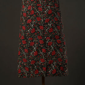 Black Bagru Block Print Cotton Apron with Pocket