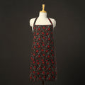 Black Bagru Block Print Cotton Apron with Pocket