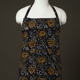 Black Bagru Block Print Cotton Apron with Pocket 