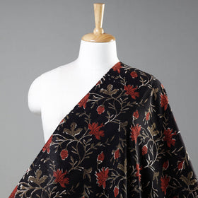 Black - natural dyed bagru cotton fabric 12 - handcrafted