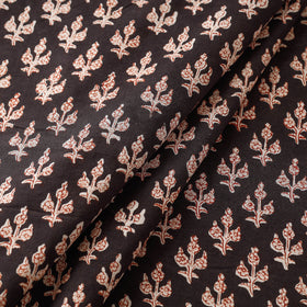Black - natural dyed bagru cotton fabric 06 - handcrafted