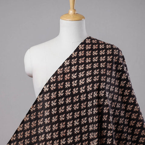 Black - natural dyed bagru cotton fabric 06 - handcrafted