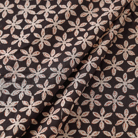 Black Traditional Bagru Print Fabric from Rajasthan