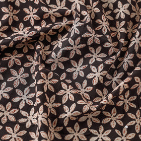 Black Traditional Bagru Print Fabric from Rajasthan