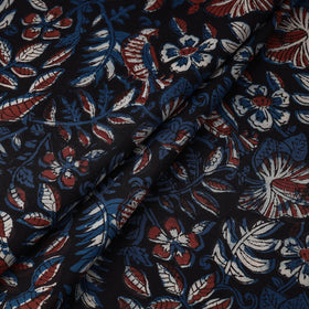 Black Traditional Bagru Dabu Print Fabric from Rajasthan