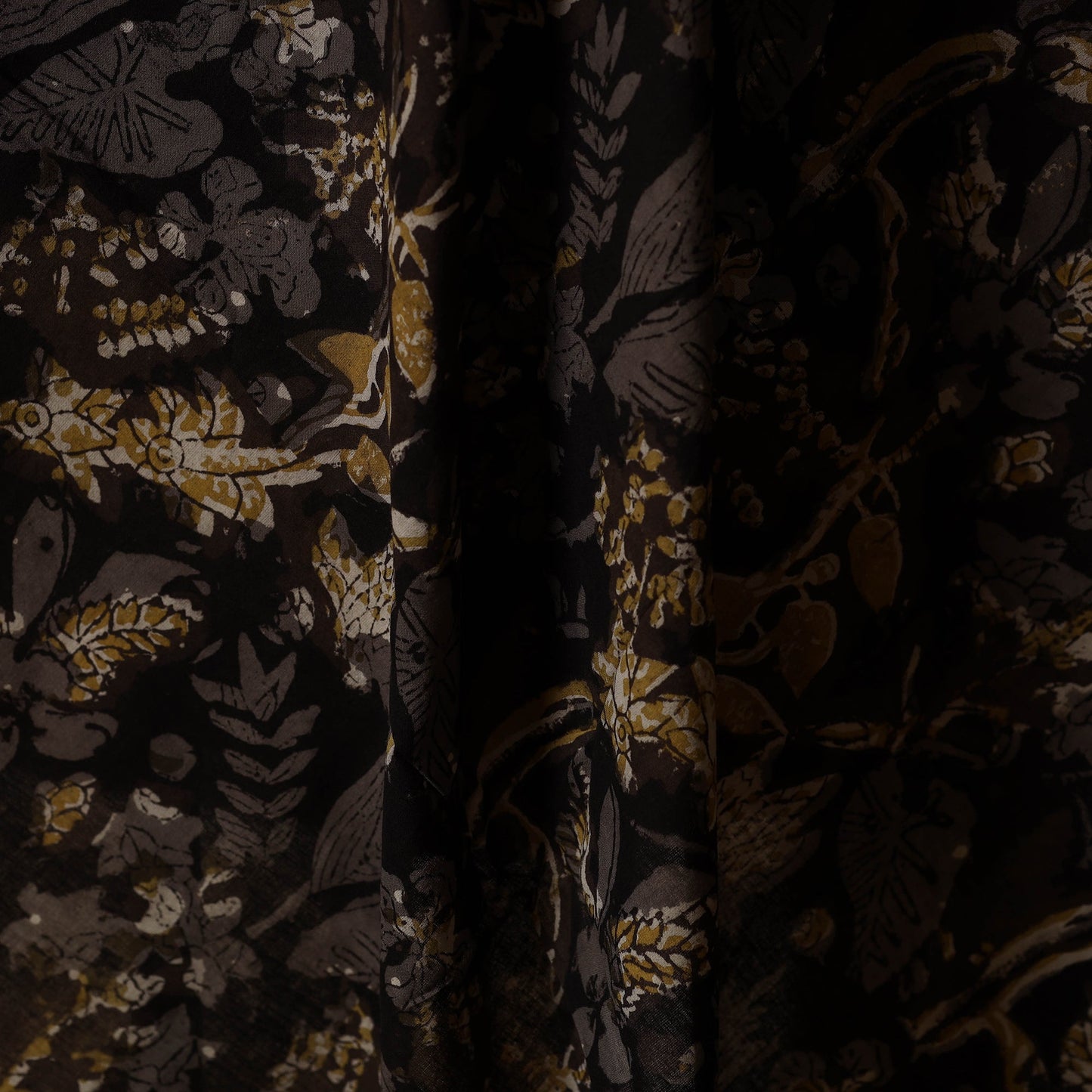 Black - natural dyed bagru dabu fabric 28 - handcrafted